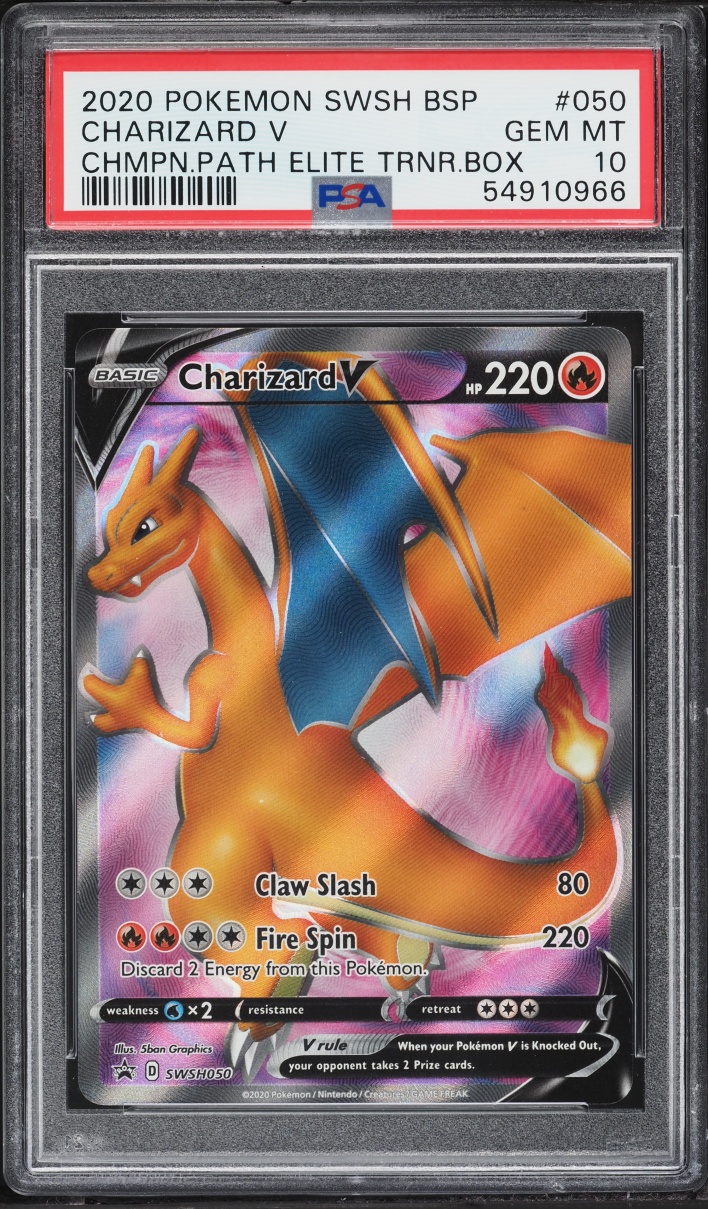 2020 Pokemon Sword & Shield Promo Champion's Path ETB Full Art Charizard V #SWSH050 PSA 10 GEM