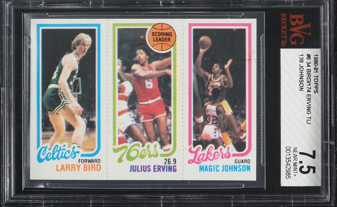 1980 Topps Basketball Larry Bird Magic Johnson ROOKIE BVG 7.5 NRMT+