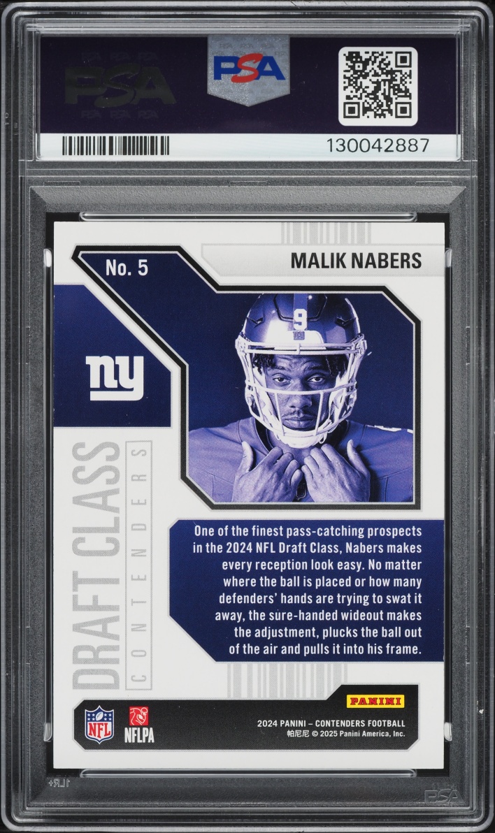 2024 Panini Contenders Draft Class Contenders Teal Malik Nabers ROOKIE /149 #5 PSA 10 GEM MINT