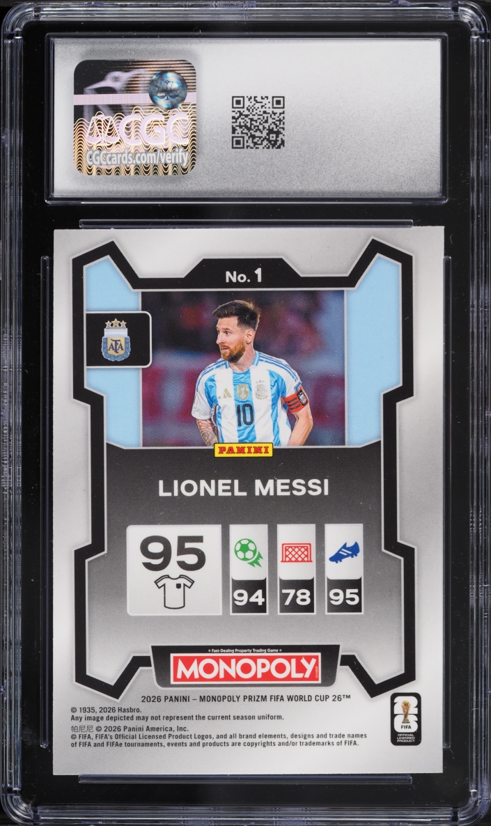 2026 Panini Prizm Monopoly FIFA World Cup Lionel Messi #1 CGC 6 EXMT