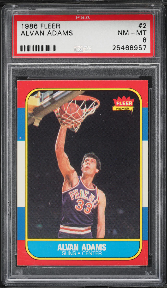 1986 Fleer Basketball Alvan Adams #2 PSA 8 NM-MT