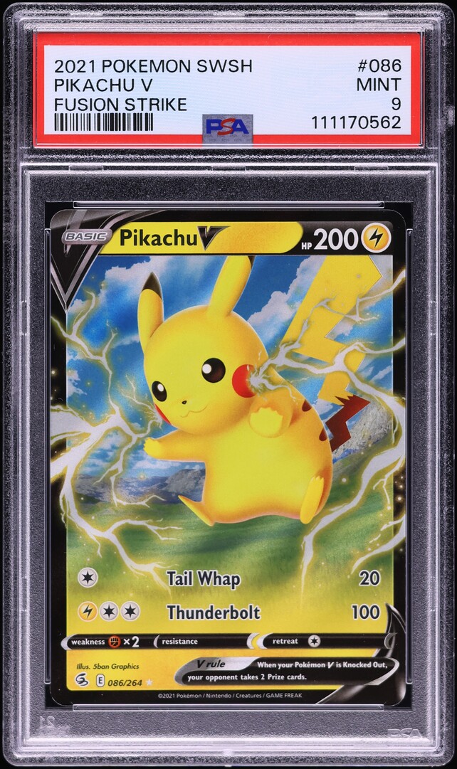 2021 Pokemon Sword & Shield Fusion Strike Pikachu V #086 PSA 9 MINT