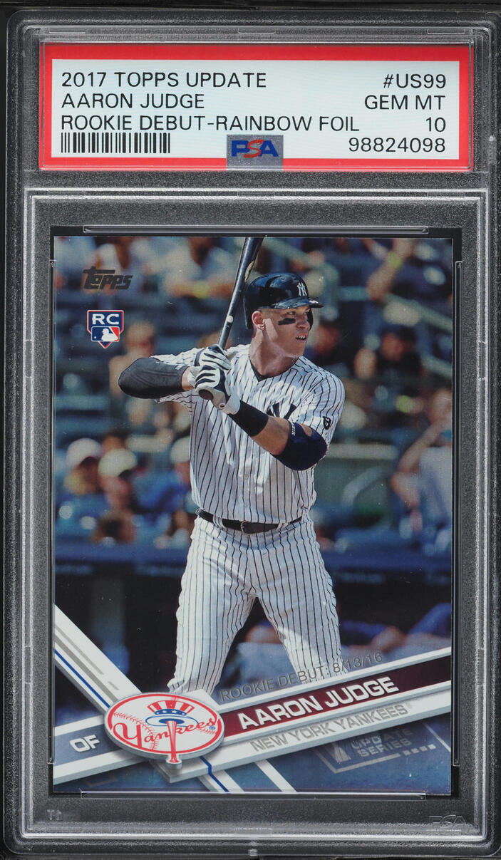 2017 Topps Update Rainbow Foil Aaron Judge ROOKIE #US99 PSA 10 GEM MINT