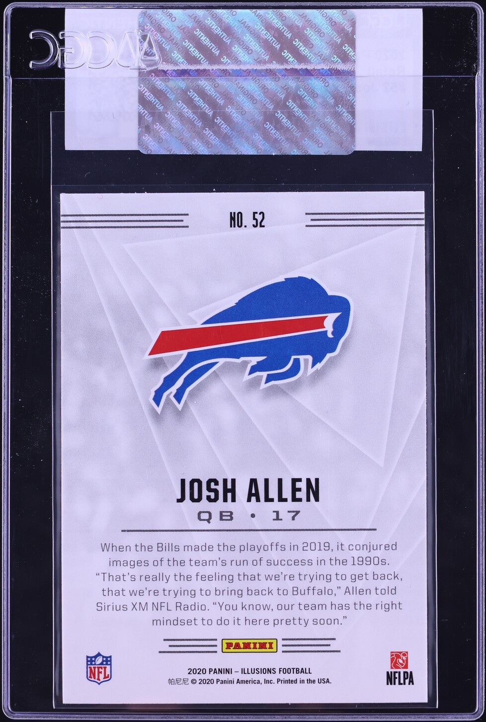 2020 Panini Illusions Retail Josh Allen #52 CGC AUTH