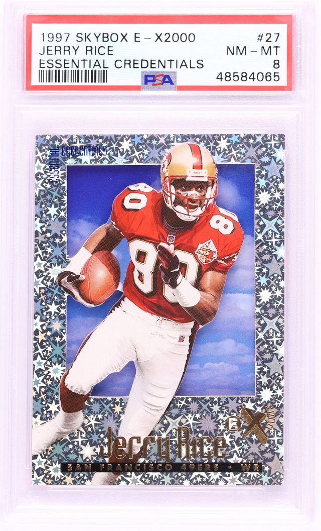 1997 Skybox E-X2000 Essential Credentials Jerry Rice /100 #27 PSA 8 NM-MT
