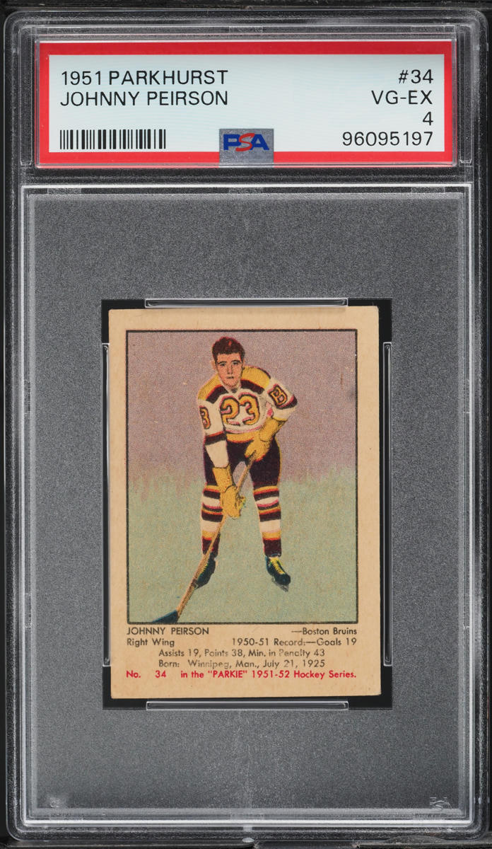 1951 Parkhurst Johnny Peirson #34 PSA 4 VGEX
