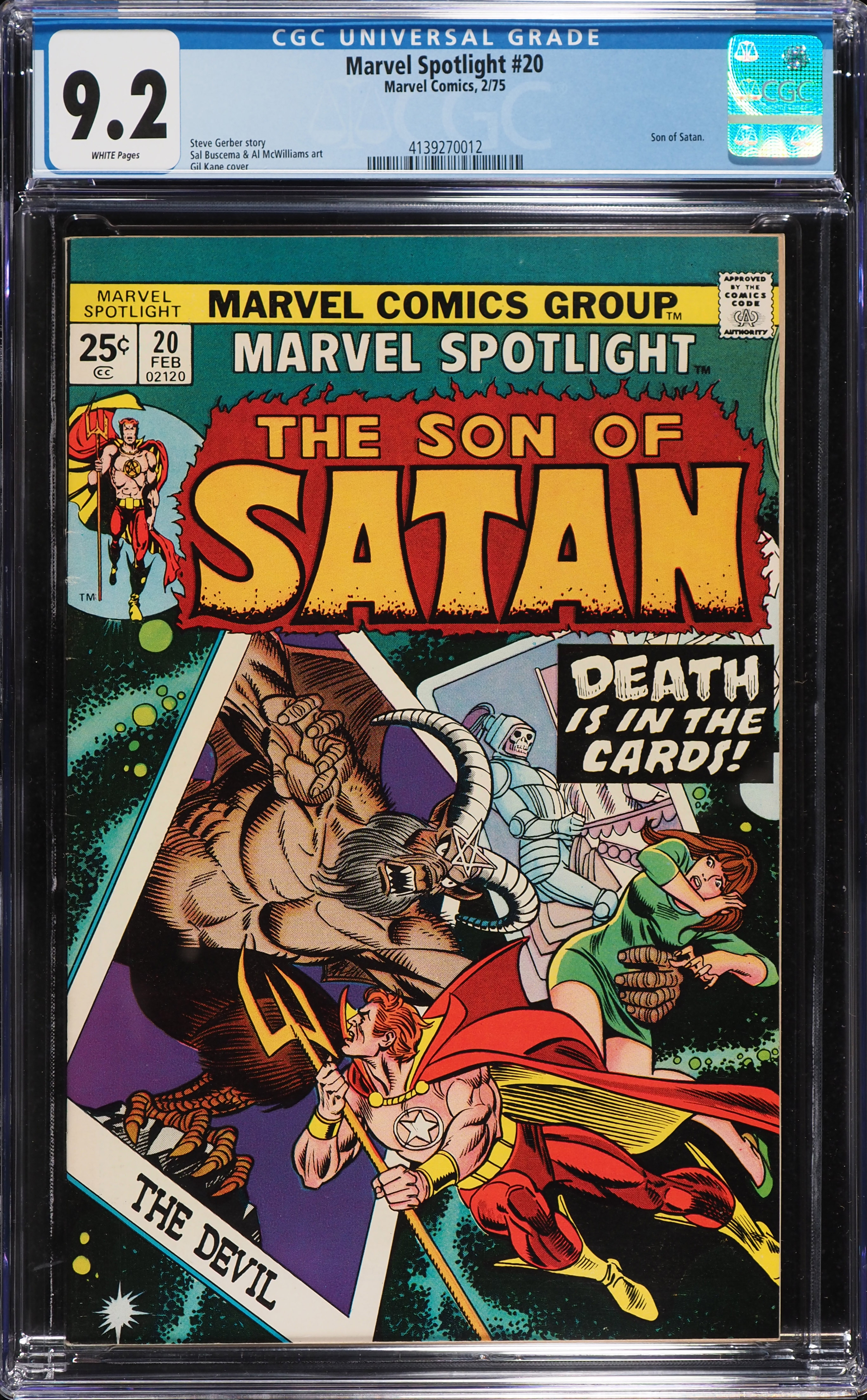 Marvel Spotlight #20 (Marvel, 1975) CGC 9.2 White Pages