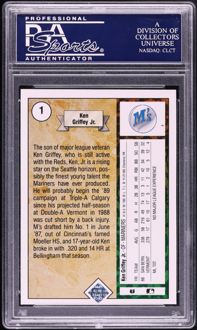 1989 Upper Deck Ken Griffey Jr. ROOKIE #1 PSA 9 MINT