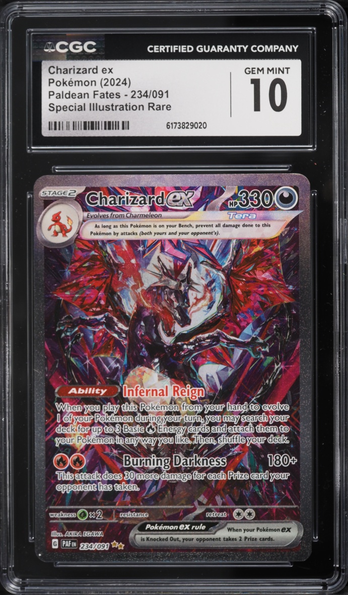 2024 Pokemon Scarlet & Violet Paldean Fates SIR Charizard ex #234 CGC 10 GEM MINT