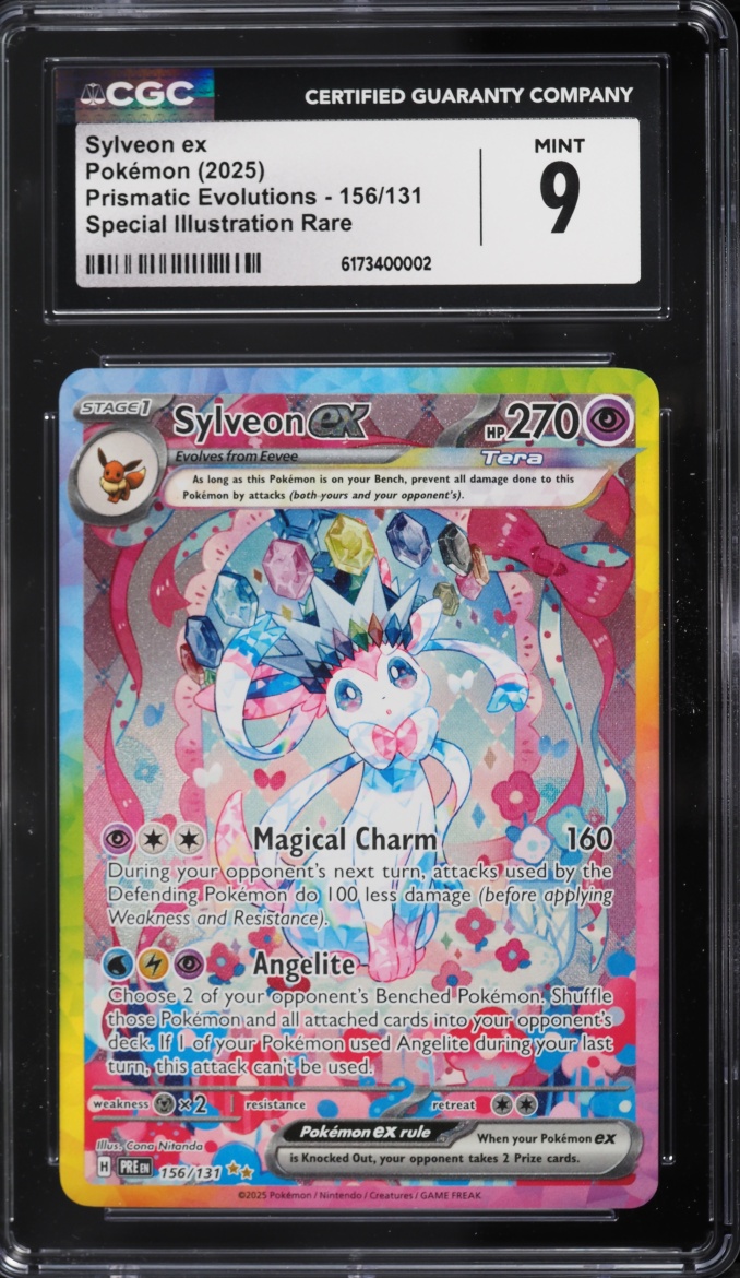 2025 Pokemon Scarlet & Violet Prismatic Evolutions SIR Sylveon ex #156 CGC 9 MINT