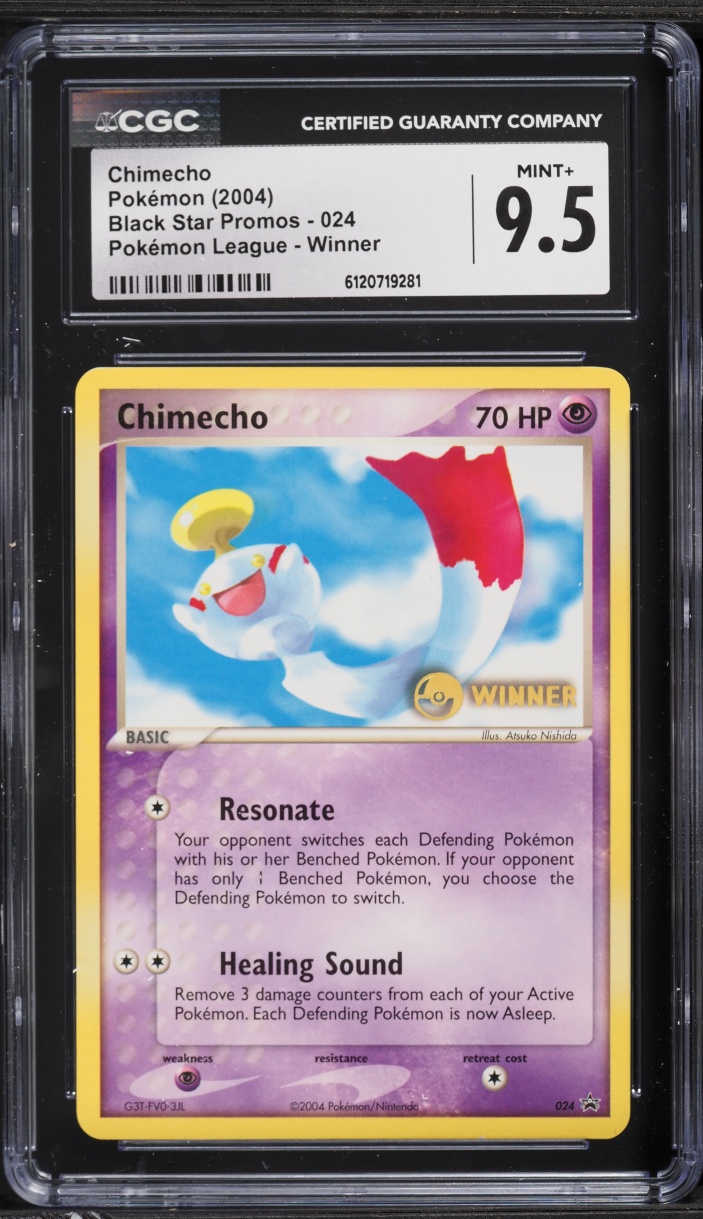 2004 Pokemon Black Star Promo Pokémon League Winner Chimecho #024 CGC 9.5 MINT+