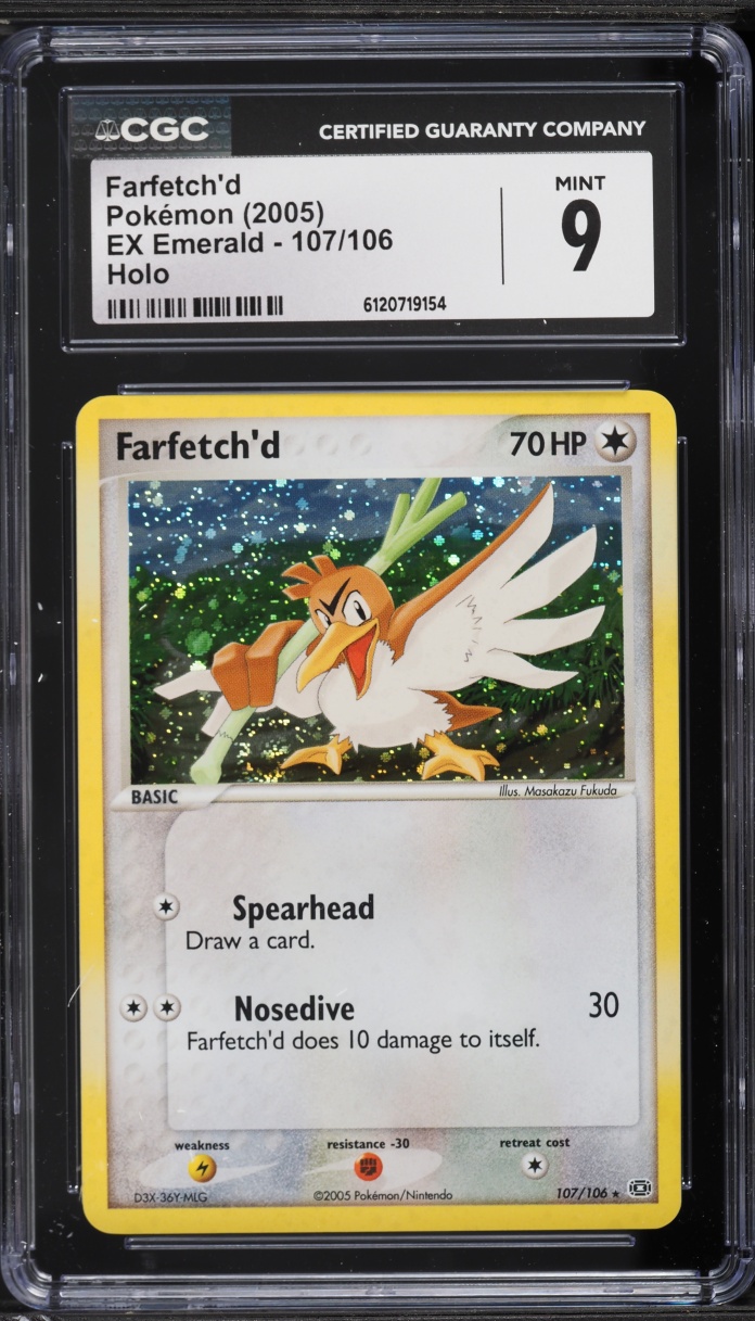 2005 Pokemon EX Emerald Holo Farfetch'd #107 CGC 9 MINT
