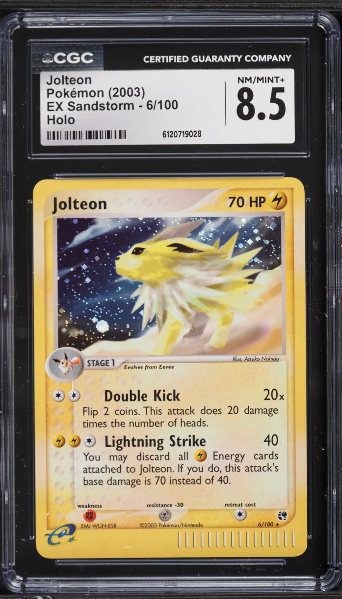 2003 Pokemon EX Sandstorm Holo Jolteon #6 CGC 8.5 NM-MT+