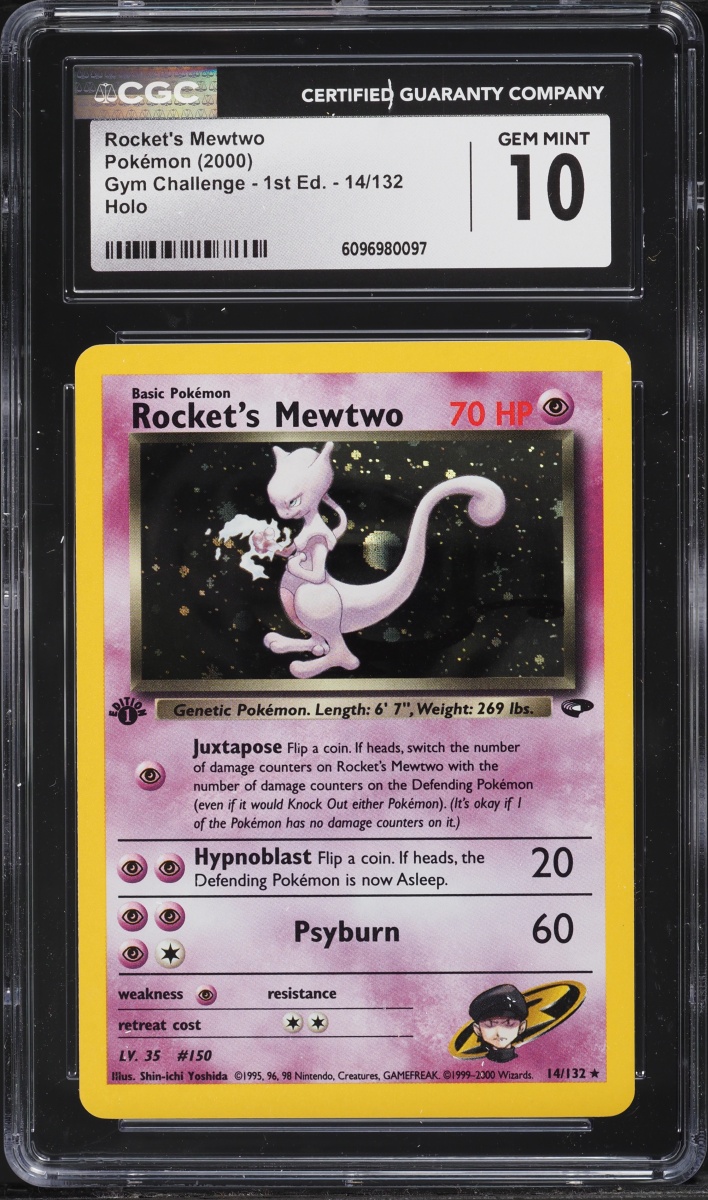 2000 Pokemon Gym Challenge 1st Edition Holo Rocket's Mewtwo #14 CGC 10 GEM MINT