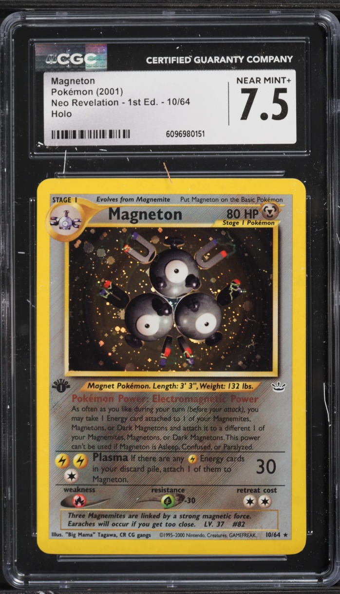 2001 Pokemon Neo Revelation 1st Edition Holo Magneton #10 CGC 7.5 NRMT+