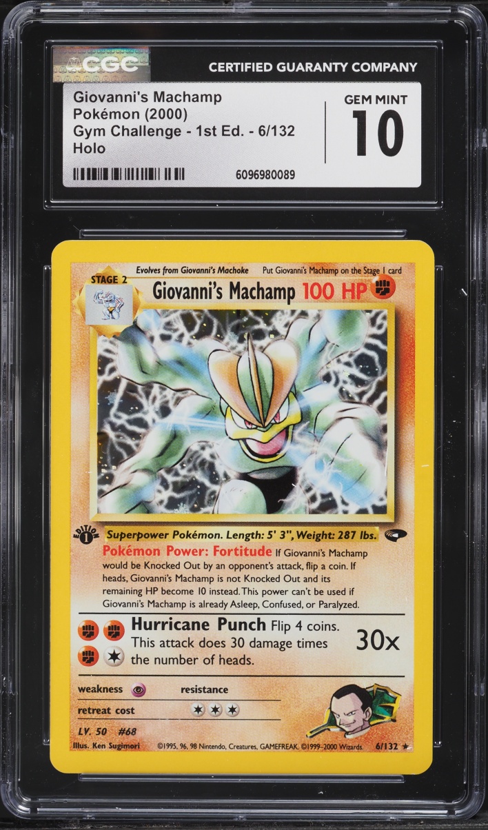 2000 Pokemon Gym Challenge 1st Edition Holo Giovanni's Machamp #6 CGC 10 GEM MINT