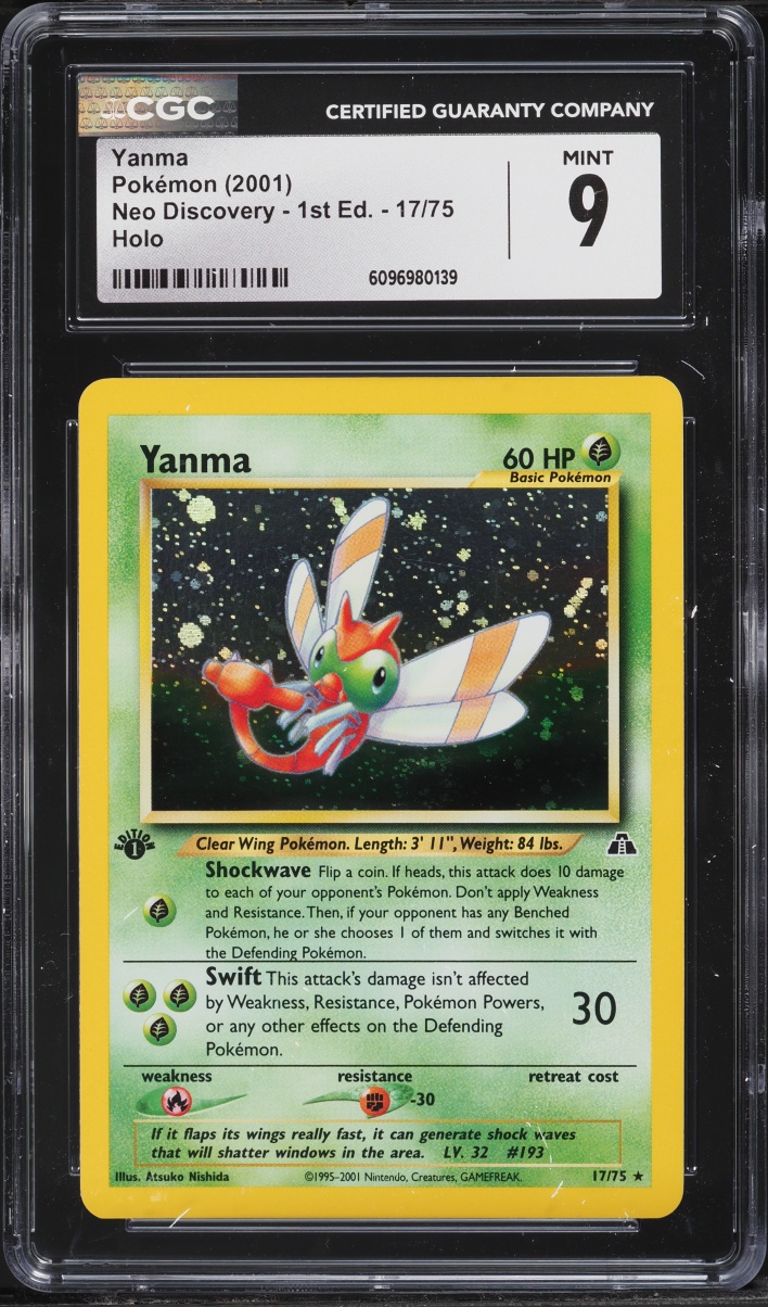 2001 Pokemon Neo Discovery 1st Edition Holo Yanma #17 CGC 9 MINT