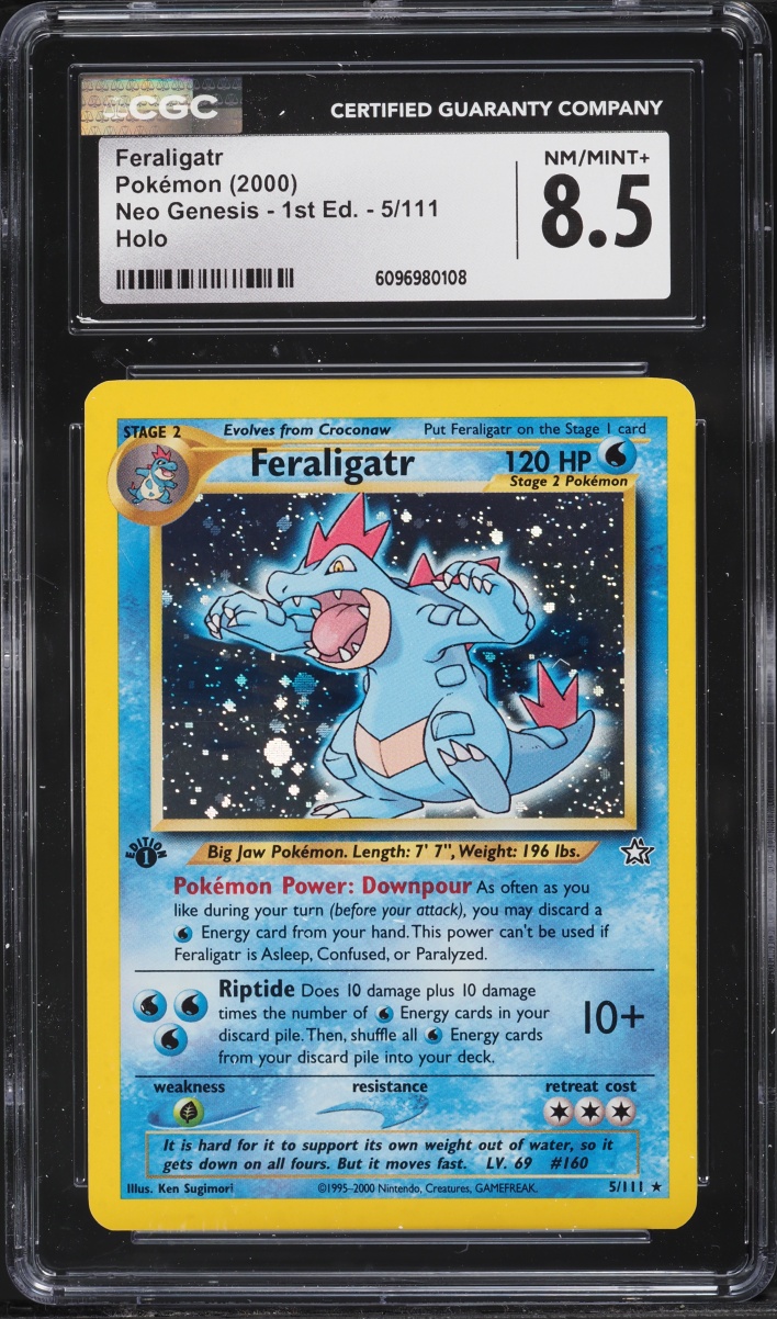 2000 Pokemon Neo Genesis 1st Edition Holo Feraligatr #5 CGC 8.5 NM-MT+