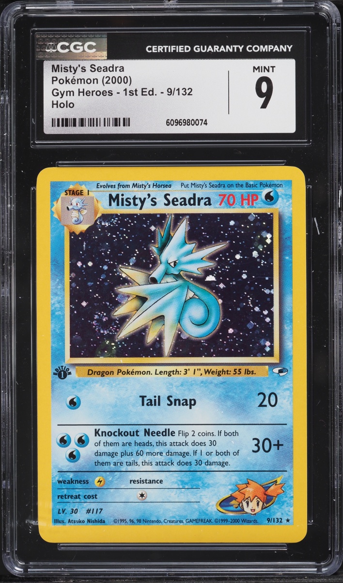 2000 Pokemon Gym Heroes 1st Edition Holo Misty's Seadra #9 CGC 9 MINT