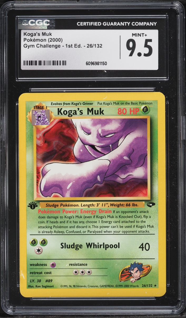 2000 Pokemon Gym Challenge 1st Edition Koga's Muk #26 CGC 9.5 MINT+