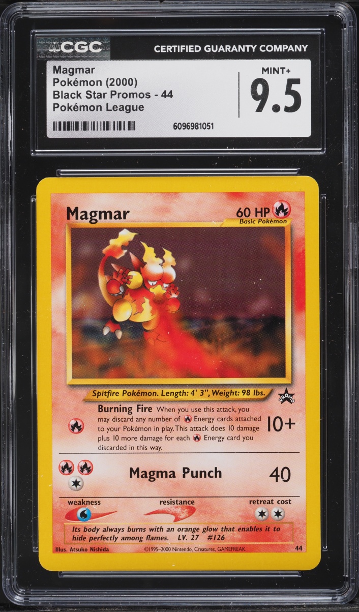 2000 Pokemon League Promo Magmar #44 CGC 9.5 MINT+