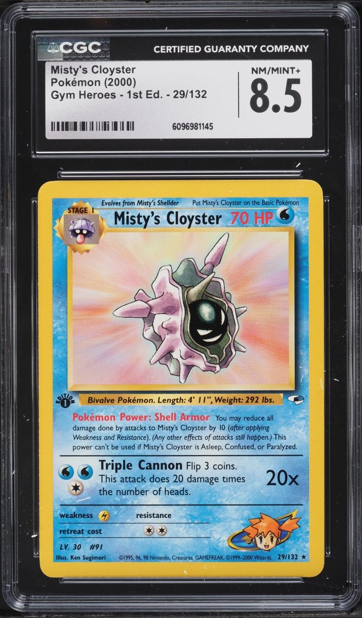 2000 Pokemon Gym Heroes 1st Edition Misty's Cloyster #29 CGC 8.5 NM-MT+