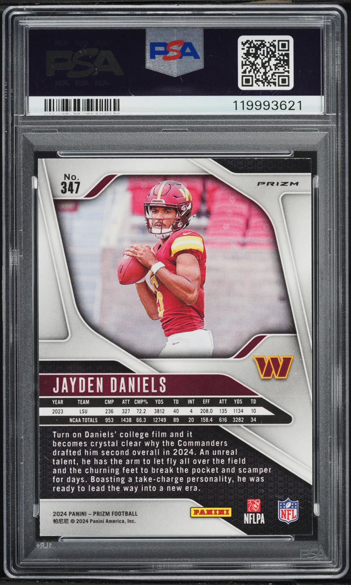 2024 Panini Prizm Silver Jayden Daniels ROOKIE #347 PSA 6 EXMT