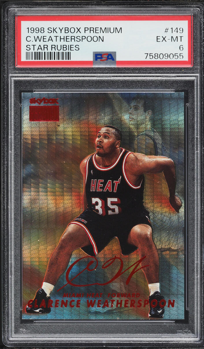 1998 Skybox Premium Star Rubies Clarence Weatherspoon /50 #149 PSA 6 EXMT