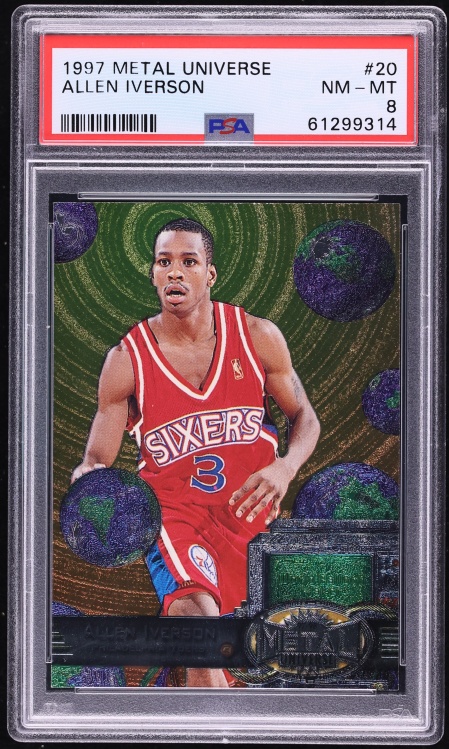 1997 Metal Universe Allen Iverson ROOKIE #20 PSA 8 NM-MT