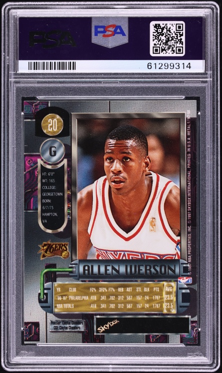 1997 Metal Universe Allen Iverson ROOKIE #20 PSA 8 NM-MT