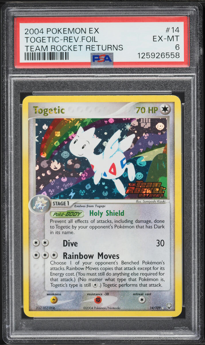 2004 Pokemon EX Team Rocket Returns Reverse Holo Togetic #14 PSA 6 EXMT