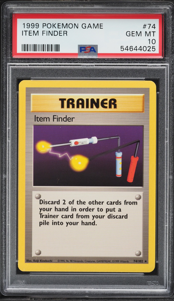 1999 Pokemon Base Set Item Finder #74 PSA 10 GEM MINT