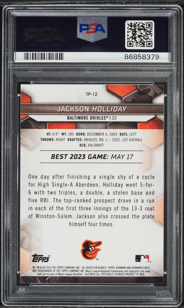 2023 Bowman's Best Top Jackson Holliday PROSPECT #TP-12 PSA 9 MINT