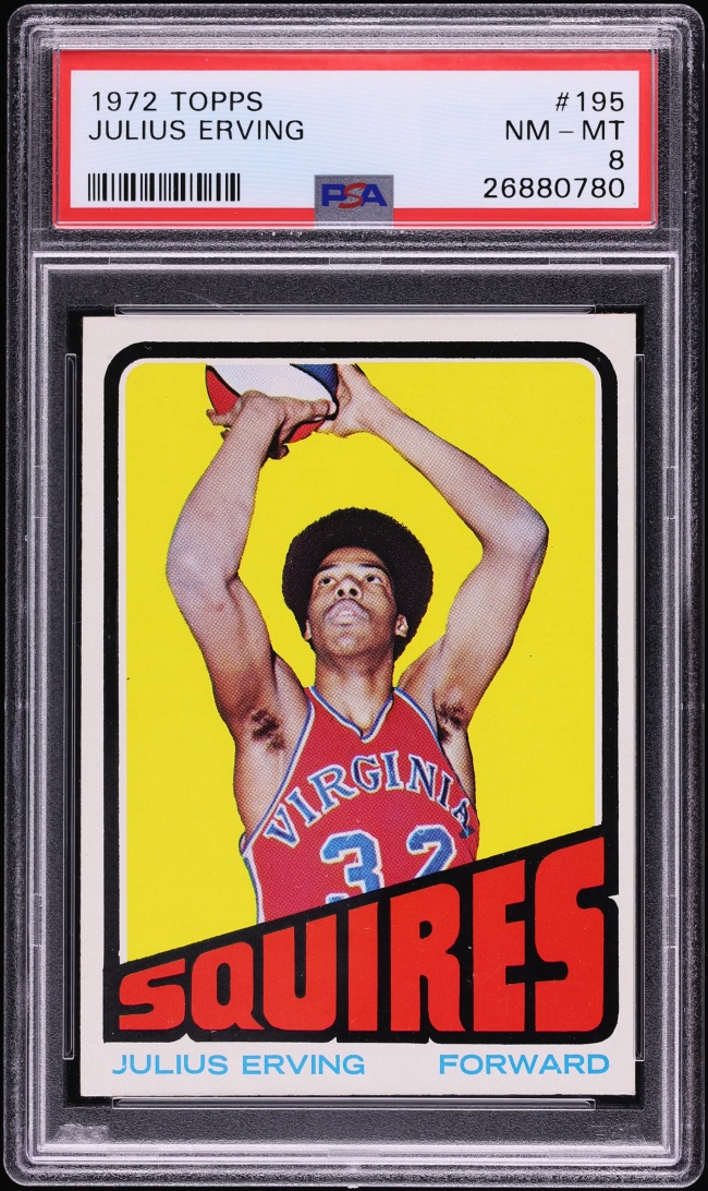 1972 Topps Basketball Julius Erving ROOKIE #195 PSA 8 NM-MT - Photo 1