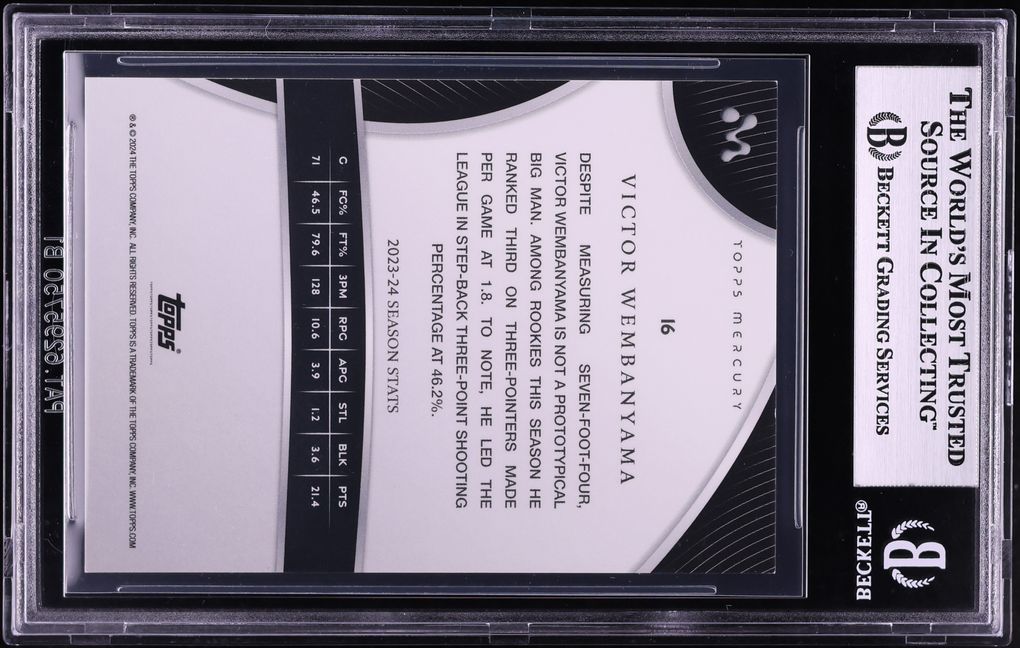 2023 Topps Mercury Superfractor Victor Wembanyama ROOKIE 1/1 #16 BGS 8 NM-MT