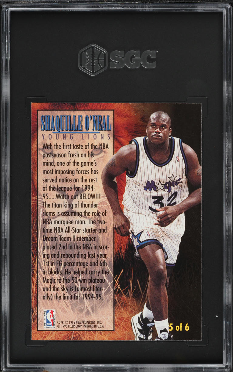 1994 Fleer Young Lion Shaquille O'Neal #5 SGC 8 NM-MT