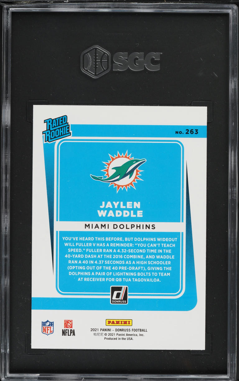 2021 Donruss Football Jaylen Waddle ROOKIE #263 SGC 10 GEM MINT