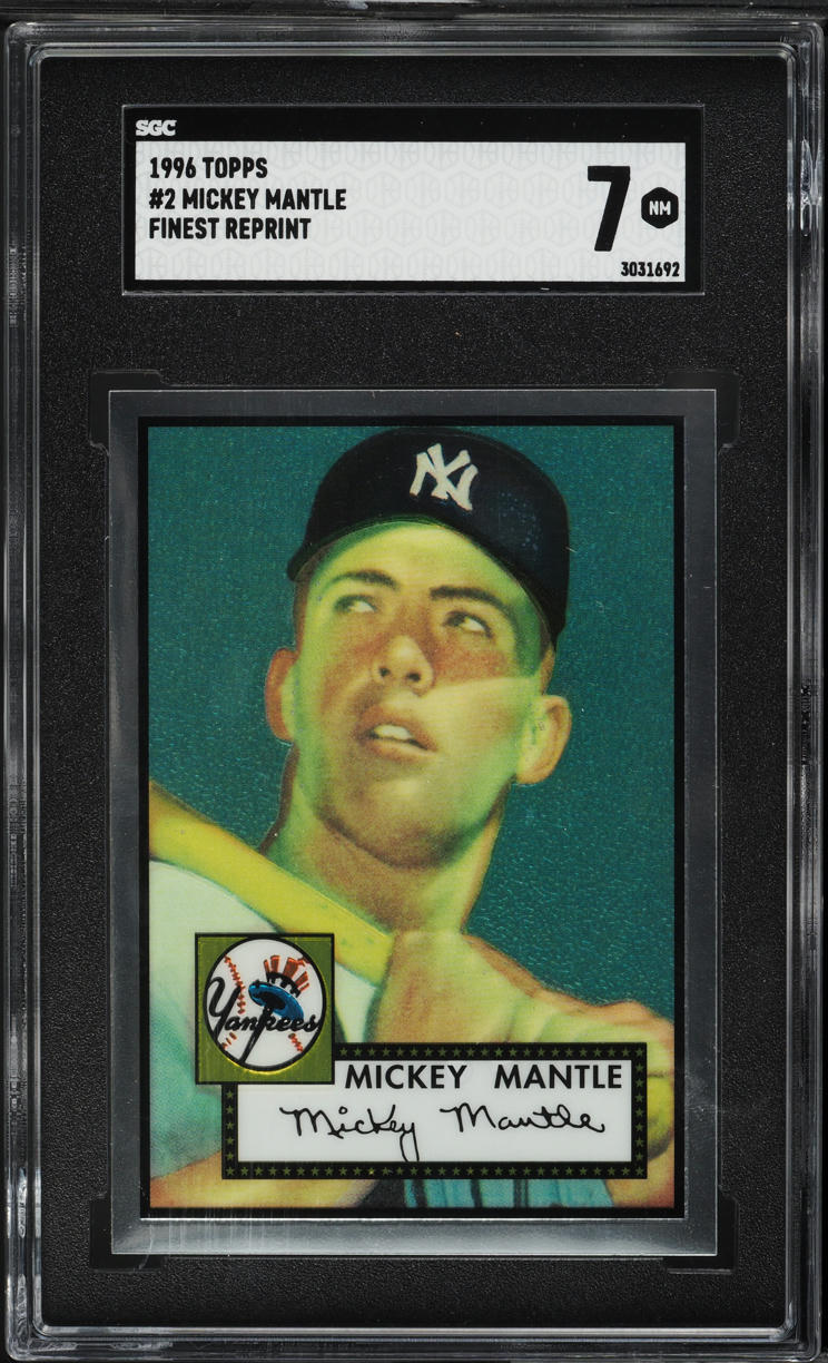 1996 Topps Finest Reprint Mickey Mantle #2 SGC 7 NRMT