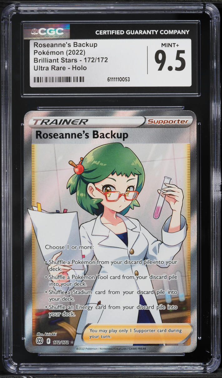 2022 Pokemon Sword & Shield Brilliant Stars Full Art Roseanne's Backup #172 CGC 9.5 MINT+