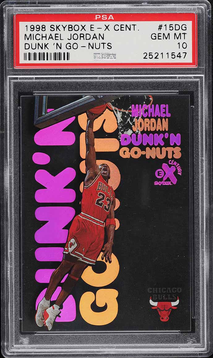 1998 Skybox E-X Century Dunk 'N Go Nuts Michael Jordan #15DG MBA