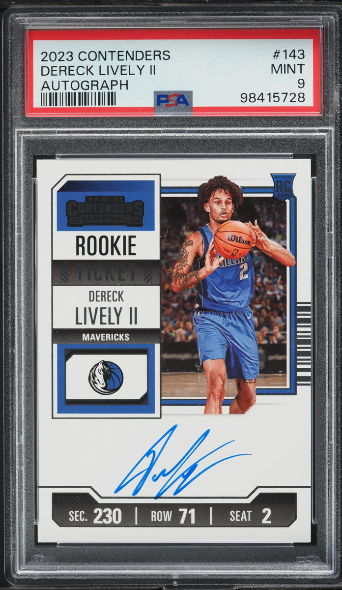 2023 Panini Contenders Dereck Lively II ROOKIE AUTO #143 PSA 9 MINT