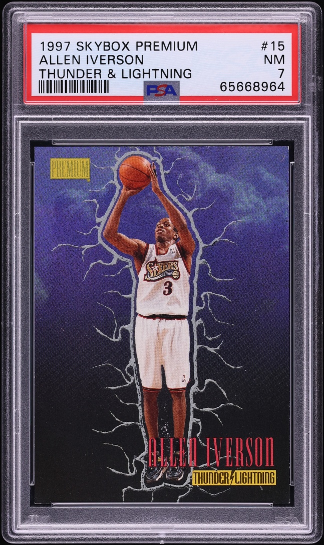 1997 Skybox Premium Thunder & Lightning Allen Iverson #15 PSA 7 NRMT