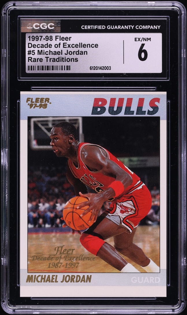 1997 Fleer Decade Of Excellence Rare Traditions Michael Jordan #5 CGC 6 EXMT