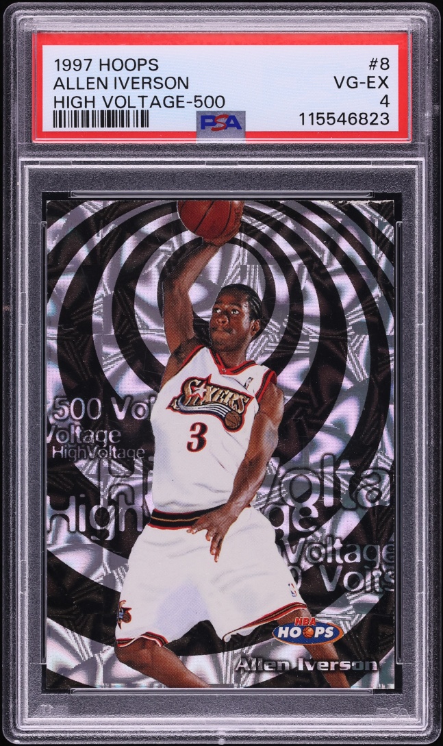 1997 Hoops High Voltage Allen Iverson /500 #8 PSA 4 VGEX