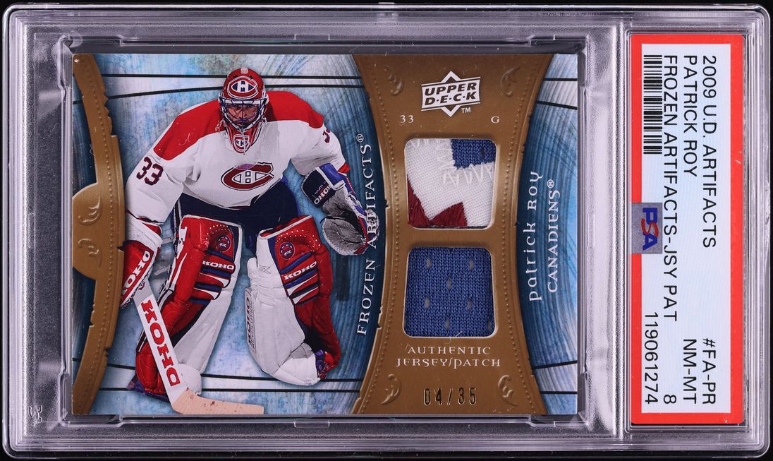 2009 Upper Deck Artifacts Frozen Patrick Roy PATCH /35 #FA-PR PSA 8 NM-MT