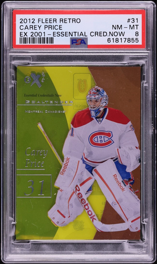 2012 Fleer Retro E-X2001 Essential Crededentials Now Carey Price /31 #31 PSA 8 NM-MT
