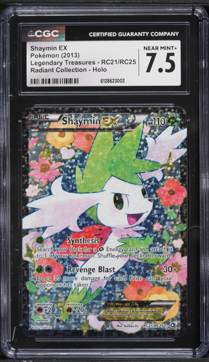 2013 Pokemon Black & White Legendary Treasures Radiant Full Art Shaymin EX #RC21 CGC 7.5 NRMT+