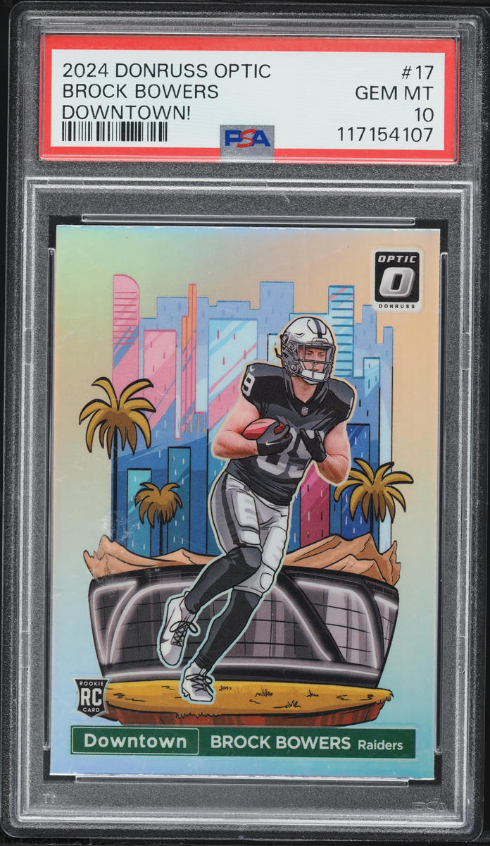 2024 Donruss Optic Downtown Brock Bowers ROOKIE #17 PSA 10 GEM MINT