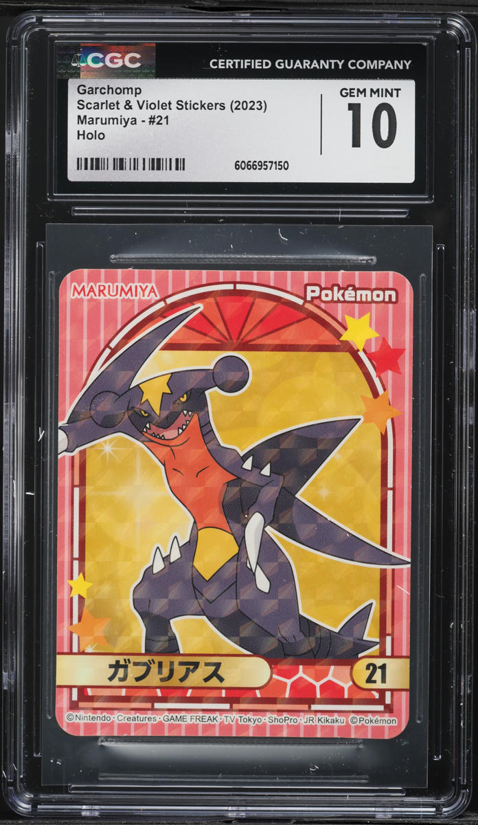 2023 Pokemon Japanese SV Stickers Marumiya Holo Garchomp #21 CGC 10 GEM MINT