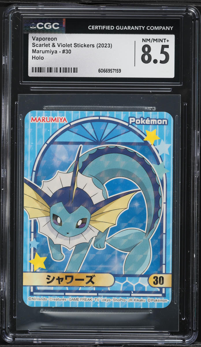 2023 Pokemon Japanese SV Stickers Marumiya Holo Vaporeon #30 CGC 8.5 NM-MT+